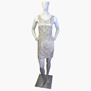 Vintage Algo Champagne Floral Dress | Made in Canada | Size Small